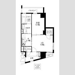 コンセール葵 1LDKの間取図画像