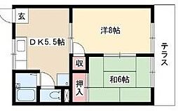 アネックス鬼頭 2DKの間取図画像