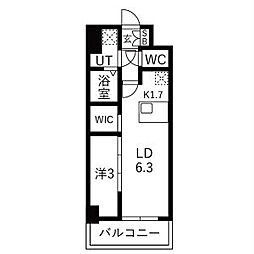 メイクスアート浄心 1LDKの間取図画像