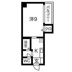 アビタシオン鶴舞 1Kの間取図画像