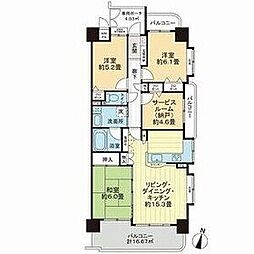 ライオンズマンション藤ケ丘ガーデンシティ参番館 3SLDKの間取図画像