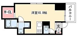 プレサンス桜通ザ・タイムズ 1Kの間取図画像
