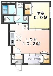 サンライズ 1LDKの間取図画像