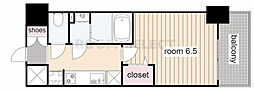 プレサンス伏見アーバンベース 1Kの間取図画像