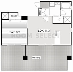 プロシード金山 1LDKの間取図画像
