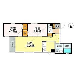 プレシャス新栄 (precious SHINSAKAE) 2LDKの間取図画像