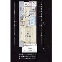プレサンス名古屋駅前プラチナム ワンルームの間取図画像