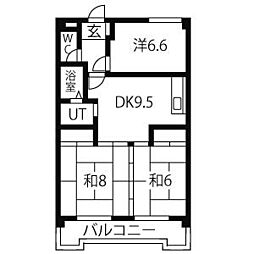 第一山田ビル 3LDKの間取図画像