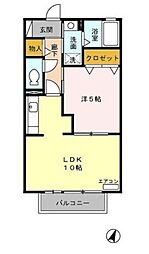 グレース・ドエル 1LDKの間取図画像
