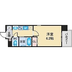 パルティール城西 1Kの間取図画像