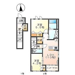 ディアバルド 2LDKの間取図画像
