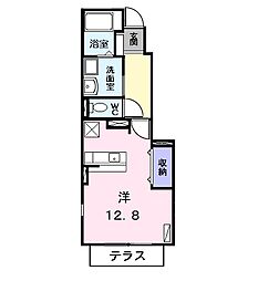 ウエストアベニュー ワンルームの間取図画像
