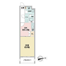 RESIDIA東桜 1DKの間取図画像