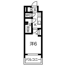 ディアレイシャス上前津 1Kの間取図画像