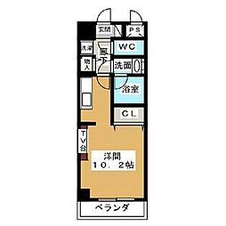 ノヴェル新栄 ワンルームの間取図画像