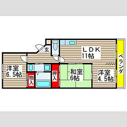 パークス浅井 3LDKの間取図画像