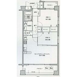グラン・アベニュー名駅南 2LDKの間取図画像