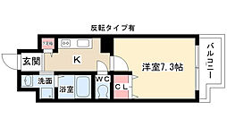 アールズタワー宝が丘 1Kの間取図画像