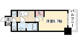 プレサンス金山デュアル 1Kの間取図画像