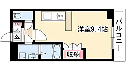 シャイン妙音 ワンルームの間取図画像