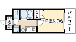 プレサンス泉セントマーク 1Kの間取図画像