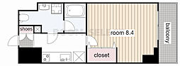 WESTIN上前津 1Kの間取図画像