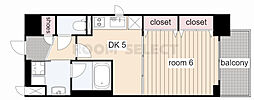エステムコート名古屋栄プレシャス 1DKの間取図画像