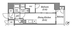 エステムコート名古屋新栄4ネスト 1DKの間取図画像