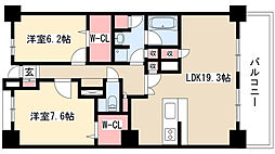 ロイヤルパークス千種 2LDKの間取図画像