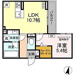 Unora 1LDKの間取図画像