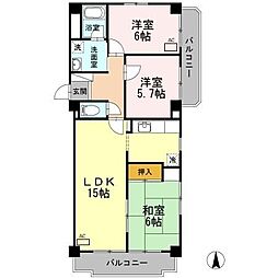 メゾン第5初島 3LDKの間取図画像