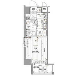エスリード名古屋東別院 1Kの間取図画像