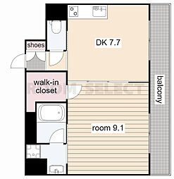 カゾーネアッソ 1LDKの間取図画像