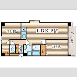 レジデンス村上 2LDKの間取図画像