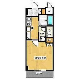 ローズ 1Kの間取図画像