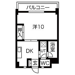 グリーンハイツ徳川 1DKの間取図画像