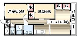 カシータス城下 2LDKの間取図画像