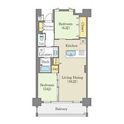 白壁リンクス 2LDKの間取図画像