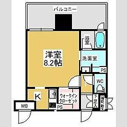 エスペランサ葵 1Kの間取図画像