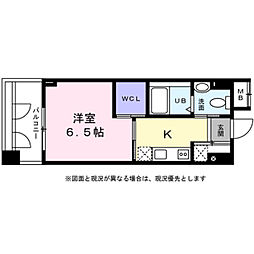 KDX千早レジデンス 1Kの間取図画像