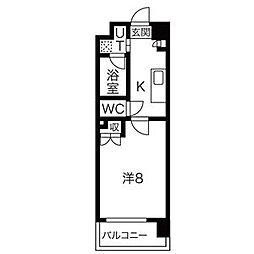 シテイライフ明が丘 1Kの間取図画像