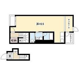 アイスペースWEST 1Kの間取図画像