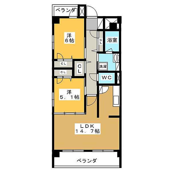 ルアン猫洞 ｜愛知県名古屋市千種区東明町１丁目(賃貸マンション2LDK・2階・61.60㎡)の写真 その2