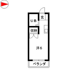 メゾン・ド・トルシュ 3階ワンルームの間取り