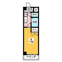 ヴィアルＣＩＴＹ今池 5階1Kの間取り
