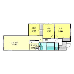 高見貸家 3LDKの間取図画像