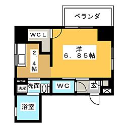 Casa Avenue Ikeshita 7階ワンルームの間取り