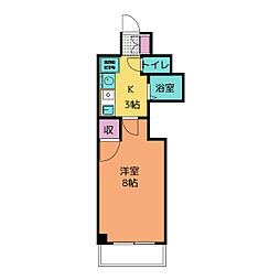 エスターブル池下 4階1Kの間取り