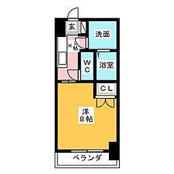 名古屋市営東山線 今池駅 徒歩6分の賃貸マンション 5階1Kの間取り