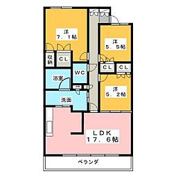 プライムメゾン富士見台 3階2LDKの間取り